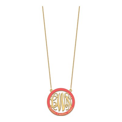 10K Yellow Gold Family Monogram Necklace – view 3