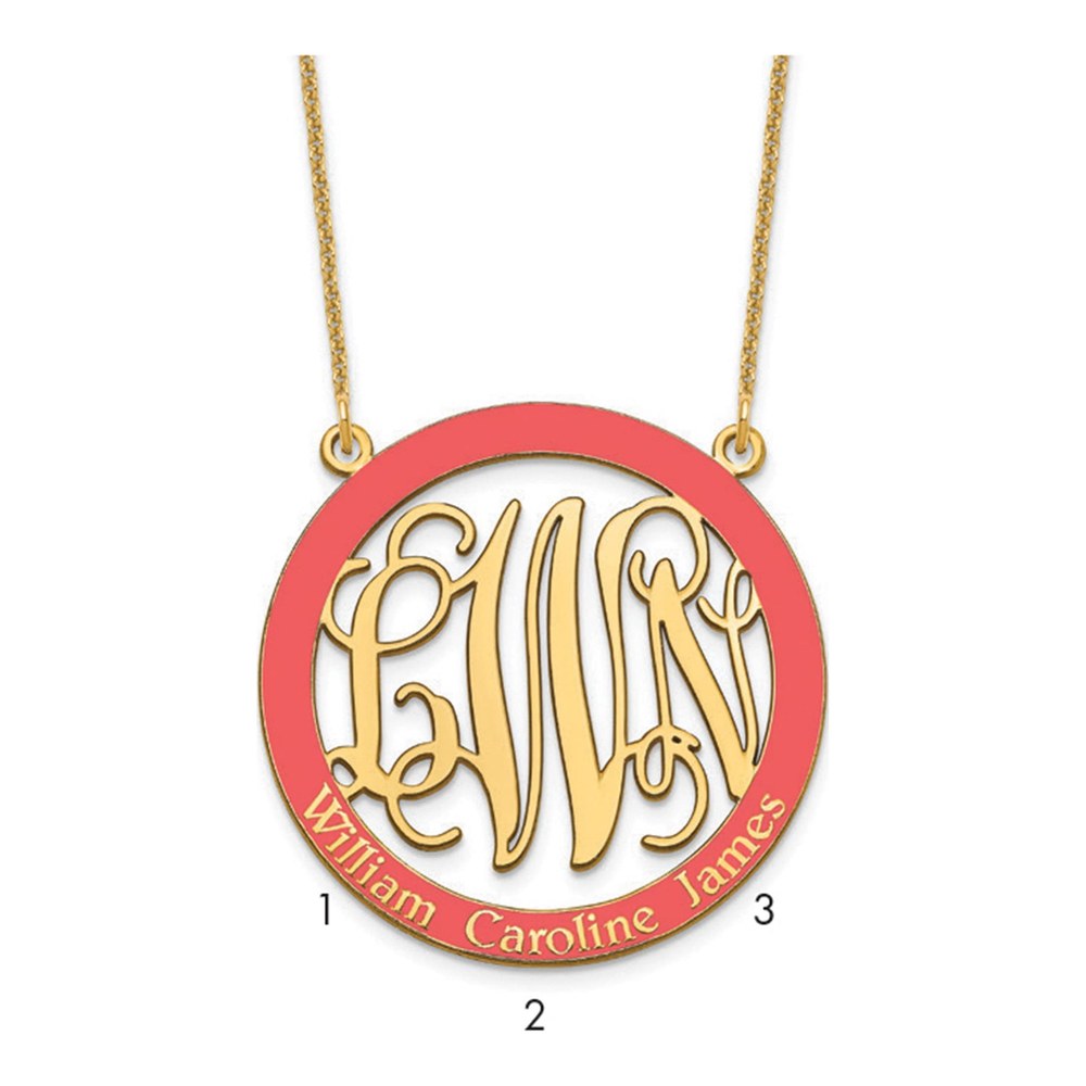 10K Yellow Gold Family Monogram Necklace