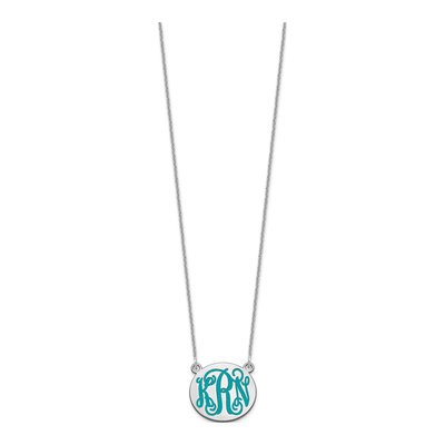 10K White Gold Personalized Monogram Necklace – view 2