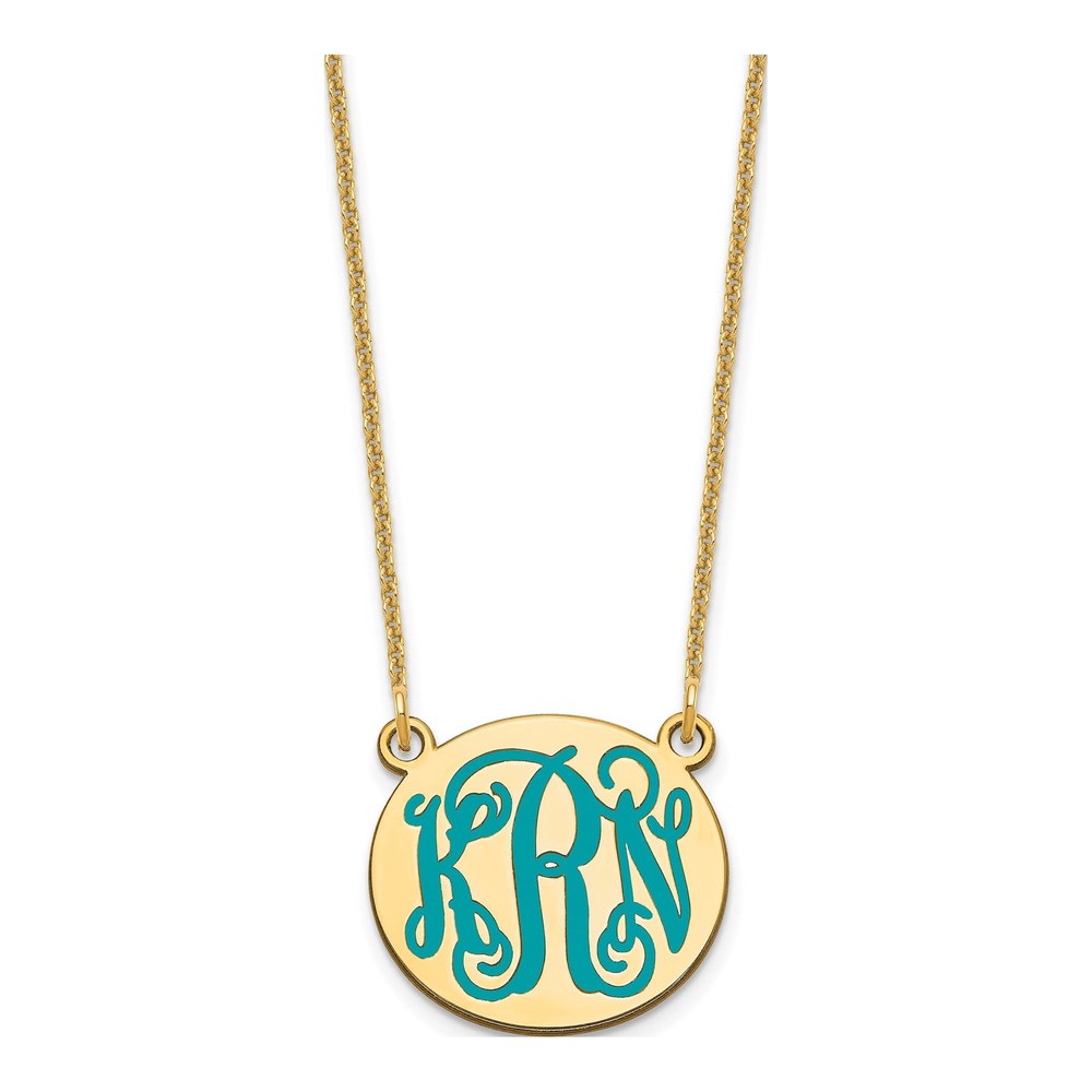 10K Yellow Gold Monogram Necklace, 18 in