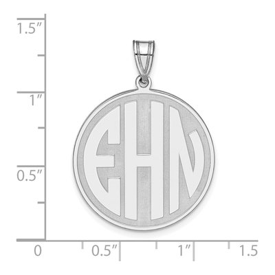 10K White Gold Personalized Round Block Letter Monogram Pendant – view 3