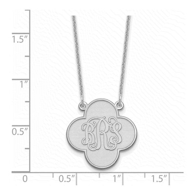 10K White Gold Personalized Clover Monogram Necklace – view 2