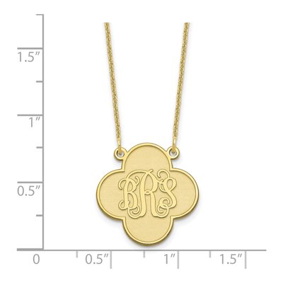 10K Yellow Gold Personalized Clover Monogram Necklace – view 3