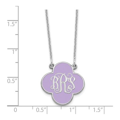 10K White Gold Clover Monogram Necklace – view 3