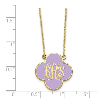 10K Yellow Gold Clover Monogram Necklace – view 3