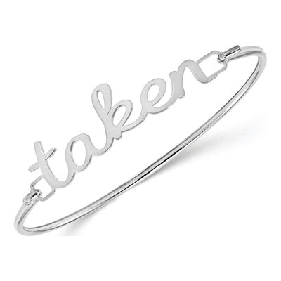 10K White Gold Personalized Name Plate Bangle Bracelet – view 2