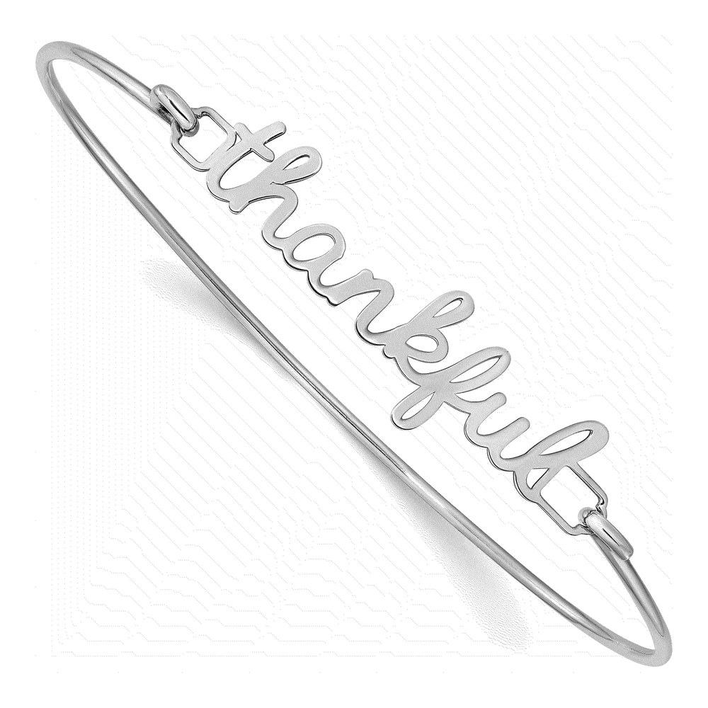 10K White Gold Personalized Name Plate Bangle Bracelet