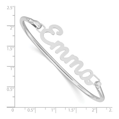 10K White Gold Personalized Name Plate Bangle Bracelet – view 2
