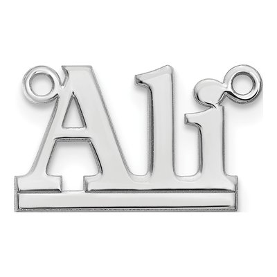10K White Gold Personalized Name Plate Pendant – view 2