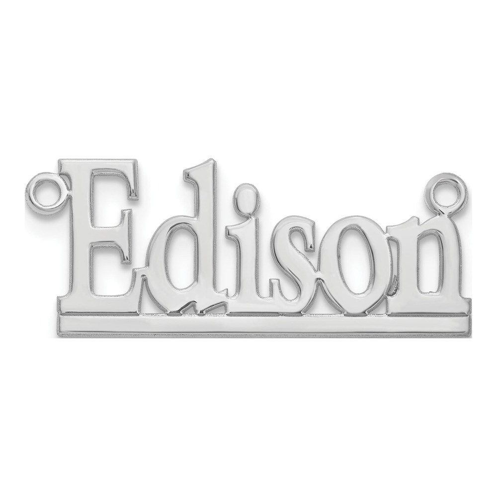 10K White Gold Personalized Name Plate Pendant