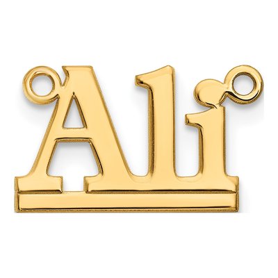 10K Yellow Gold Personalized Name Plate Pendant – view 2