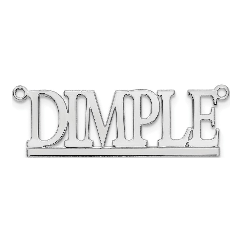 10K White Gold Bamberg Font Name Plate Pendant