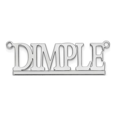 10K White Gold Bamberg Font Name Plate Pendant
