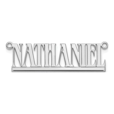 10K White Gold Personalized Name Plate Pendant – view 4