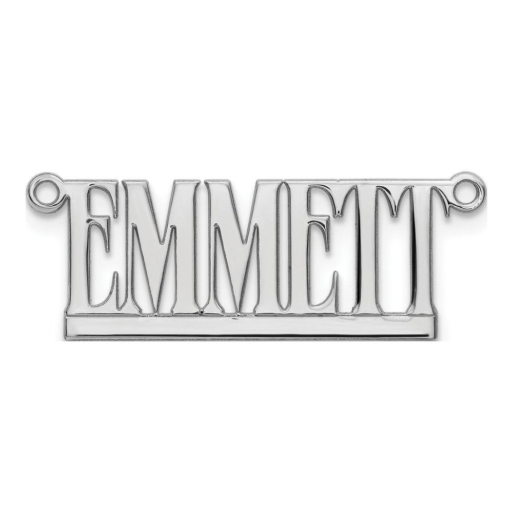 10K White Gold Personalized Name Plate Pendant