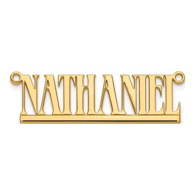 10K Yellow Gold Personalized Name Plate Pendant – view 4