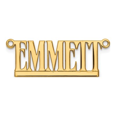 10K Yellow Gold Personalized Name Plate Pendant