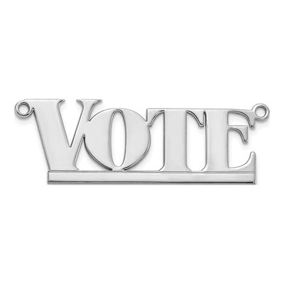 10K White Gold Aegina Font Name Plate Pendant