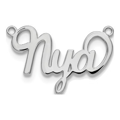 10K White Gold Personalized Name Plate Pendant – view 2