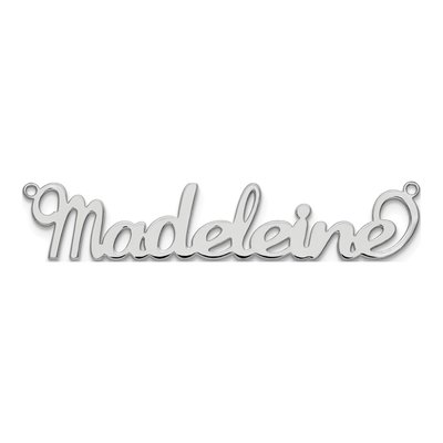 10K White Gold Personalized Name Plate Pendant – view 5