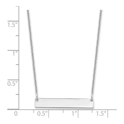 10K White Gold Small Blank Bar Necklace – view 2