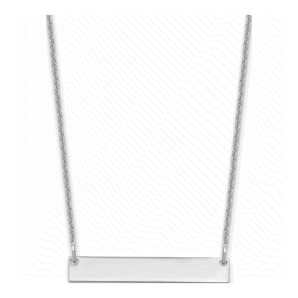 10K White Gold Small Blank Bar Necklace
