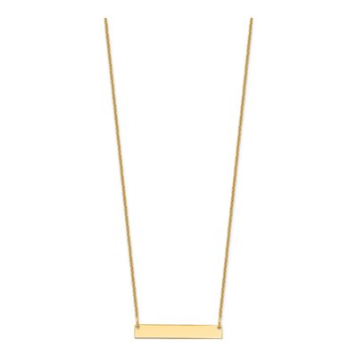 10K Yellow Gold Blank Bar Necklace – view 2