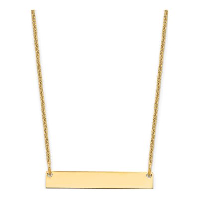 10K Yellow Gold Blank Bar Necklace