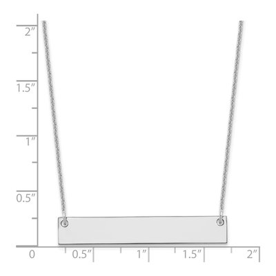10K White Gold Medium Blank Bar Necklace – view 2