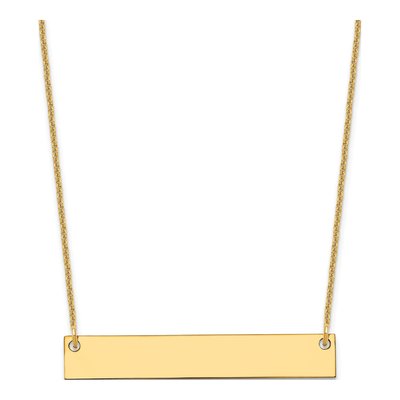 10K Yellow Gold Personalized Bar Necklace