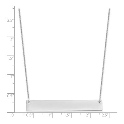 10K White Gold Large Bar Necklace – view 2