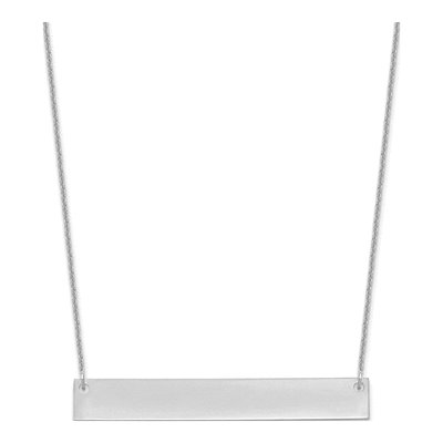 10K White Gold Large Bar Necklace