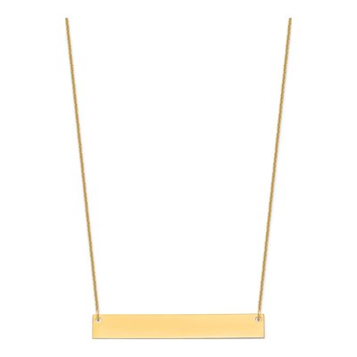 10K Yellow Gold Large Blank Bar Necklace – view 2