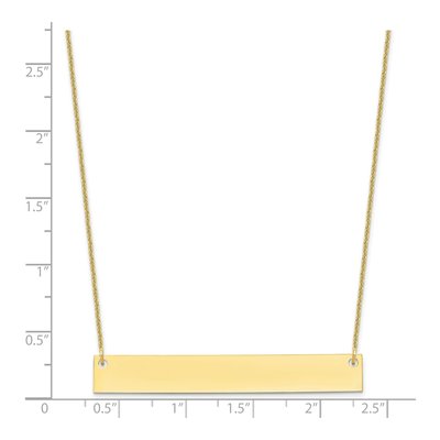 10K Yellow Gold Large Blank Bar Necklace – view 3
