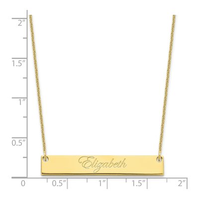10K Yellow Gold Personalized Script Bar Necklace – view 3