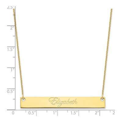 10K Yellow Gold Personalized Script Bar Necklace – view 3
