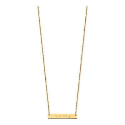 10K Yellow Gold Personalized Bar Name Necklace – view 2