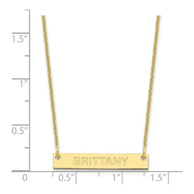 10K Yellow Gold Personalized Bar Name Necklace – view 3
