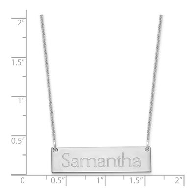10K White Gold Small Name Bar Necklace – view 2