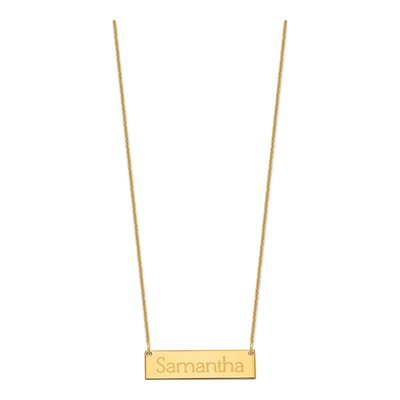 10K Yellow Gold Personalized Name Bar Necklace – view 2