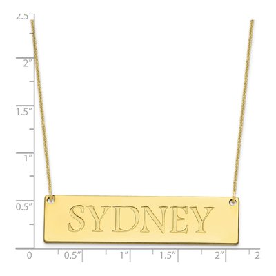 10K Yellow Gold Large Personalized Name Bar Necklace – view 3