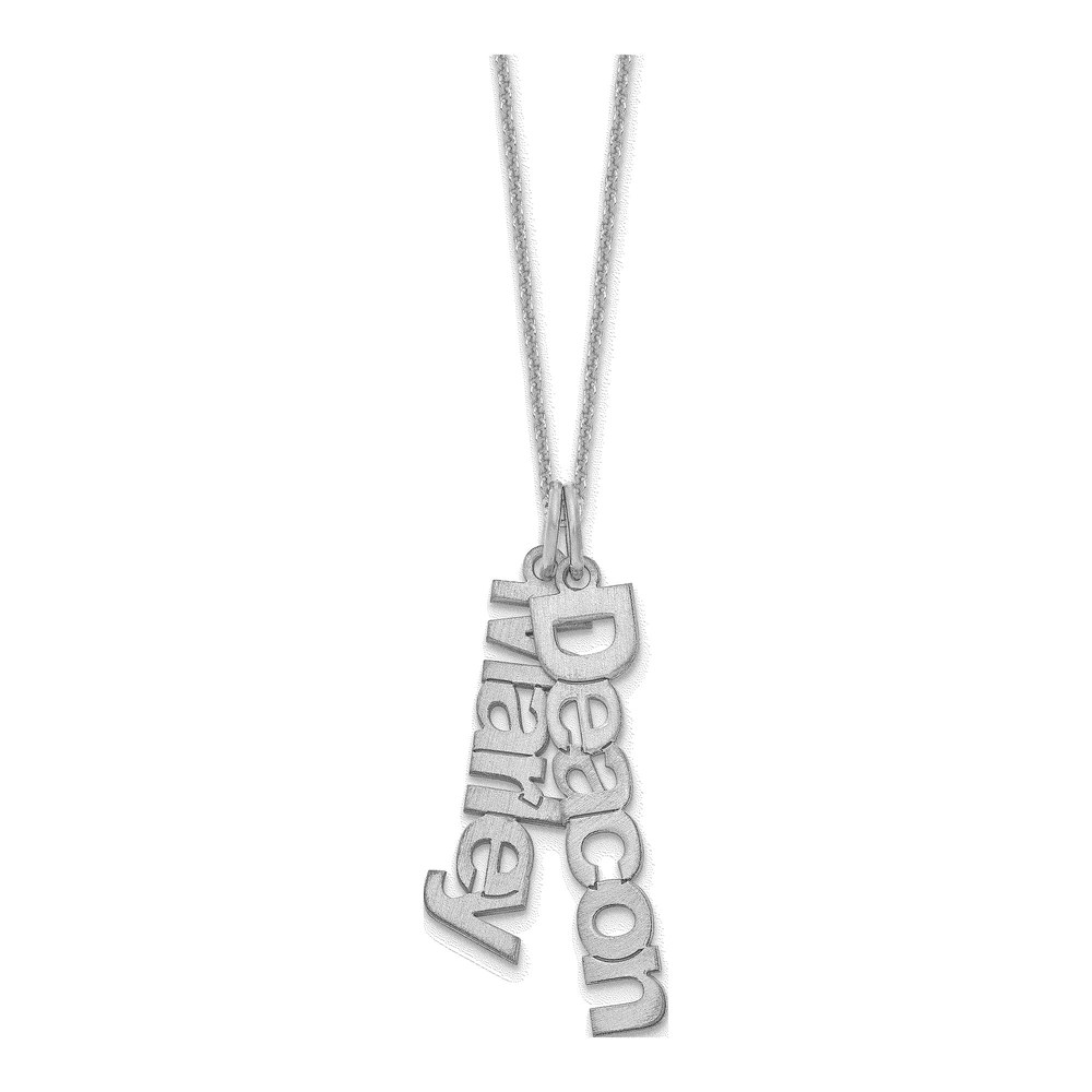 10K White Gold Personalized 2-Name Necklace, 18"