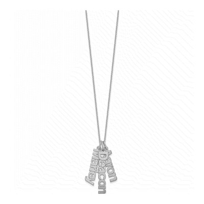 10K White Gold Personalized 3-Name Necklace – view 2