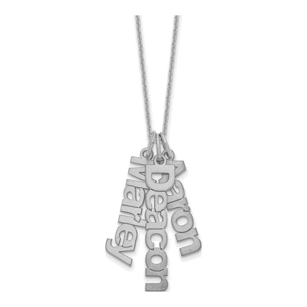 10K White Gold Personalized 3-Name Necklace