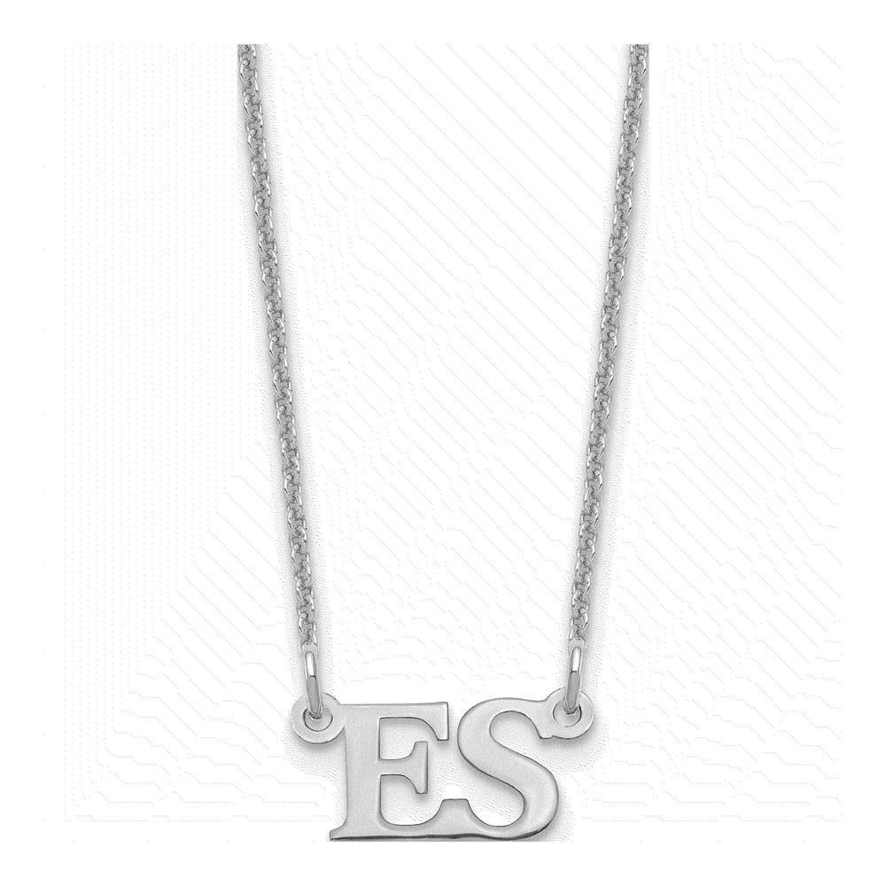 10K White Gold Small Initial Necklace