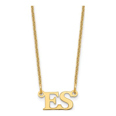 10K Yellow Gold Small Initials Necklace