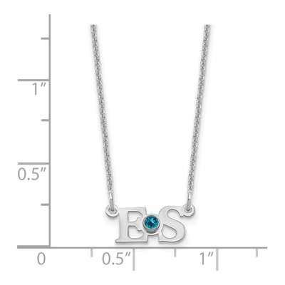 10K White Gold Crystal 2-Initial Birthstone Necklace – view 2