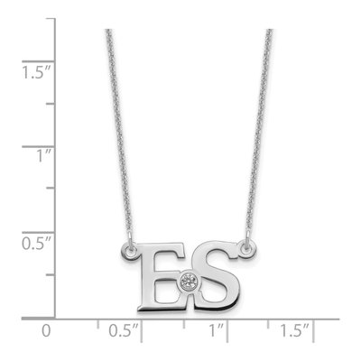 10K White Gold Crystal Personalized 2-Initial Birthstone Necklace – view 2