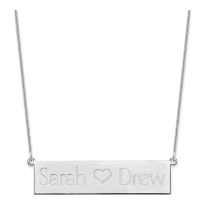 10K White Gold 2-Names Necklace
