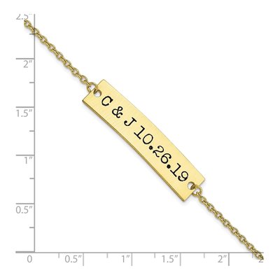 10K Yellow Gold Personalized Initials Date Bar Bracelet – view 3